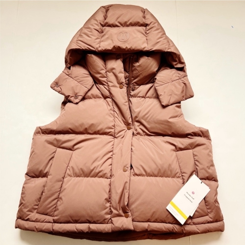 Lululemon Wunder Puff Cropped Vest Jacket Brown NEW size 8 Lulu Puffer